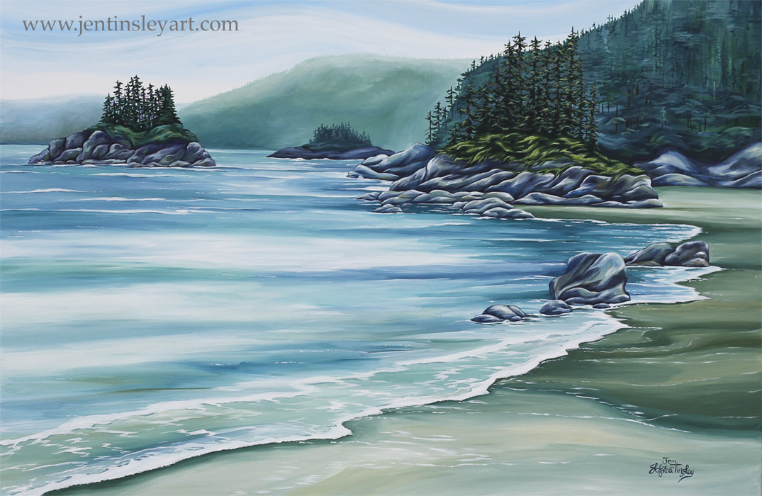 giclee print, Cape Scott Art, Cape Scott, beach Painting, ocean painting, west coast, vancouver island, Jen Tinsley, Canadian art, Vancouver Island Art, Cape Scott painting