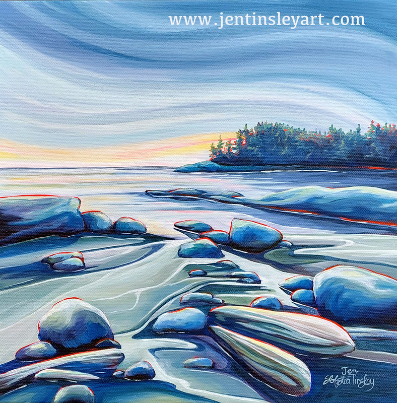 West coast shoreline painting