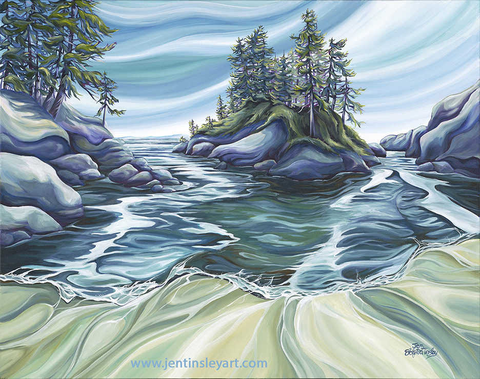 giclee print, Sooke, East Sooke Park, ocean painting, west coast, vancouver island, Jen Tinsley, Canadian art, Vancouver Island Art, Sooke painting